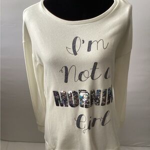 Juicy Couture long sleeve glittery Women's Cream Graphic Sweatshirt